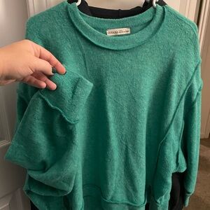 Zenana Outfitters Plush Teal Green Crewneck Sweatshirt